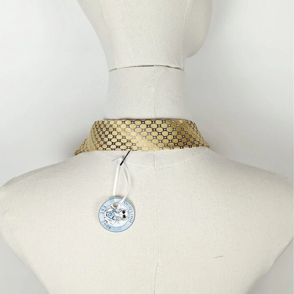 Ogsplosh Ascot Tie - Yellow Polka Dot Silk Scarf - Women's Silk Cravat - NEW